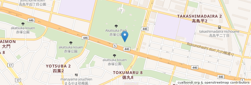 Mapa de ubicacion de バーベキュー広場 en اليابان, 東京都, 板橋区.