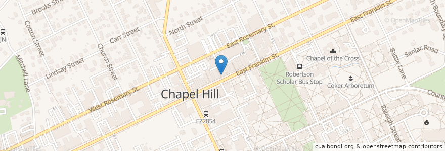 Mapa de ubicacion de CVS Pharmacy en Amerika Birleşik Devletleri, Kuzey Karolina, Orange County, Chapel Hill.