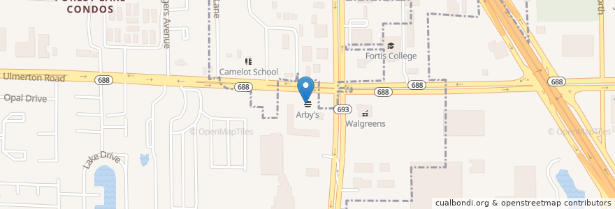 Mapa de ubicacion de Arby's en Estados Unidos Da América, Flórida, Pinellas County, Largo.