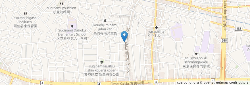 Mapa de ubicacion de フヂヤ薬局 en ژاپن, 東京都, 杉並区.
