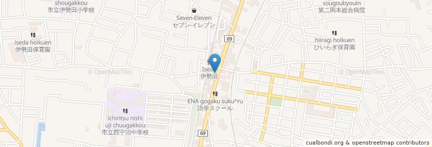 Mapa de ubicacion de オーティ薬局 en Jepun, 京都府, 宇治市.