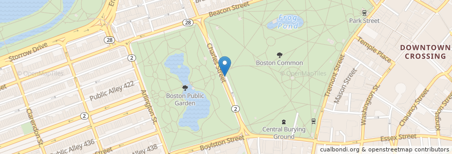 Mapa de ubicacion de Boston Common Garage en États-Unis D'Amérique, Massachusetts, Suffolk County, Boston.
