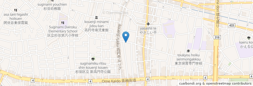 Mapa de ubicacion de ひよこ薬局 en Япония, Токио, Сугинами.