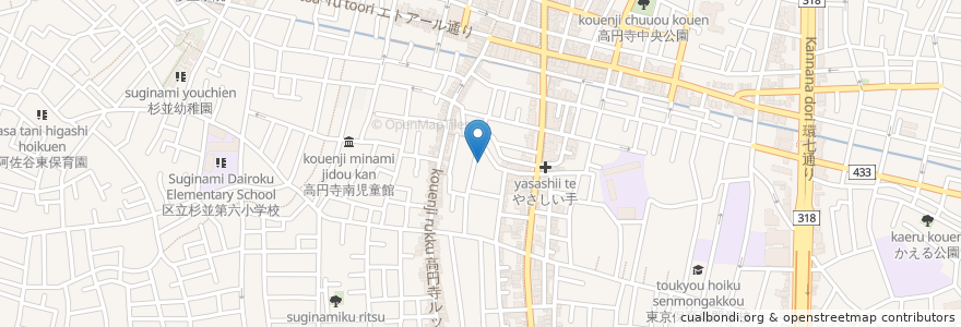 Mapa de ubicacion de 窪田クリニック en Giappone, Tokyo, 杉並区.