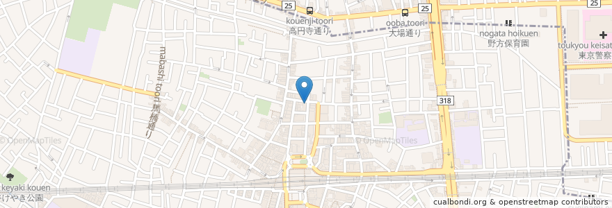 Mapa de ubicacion de ぎょうざの満洲 en Japan, 東京都, 杉並区.