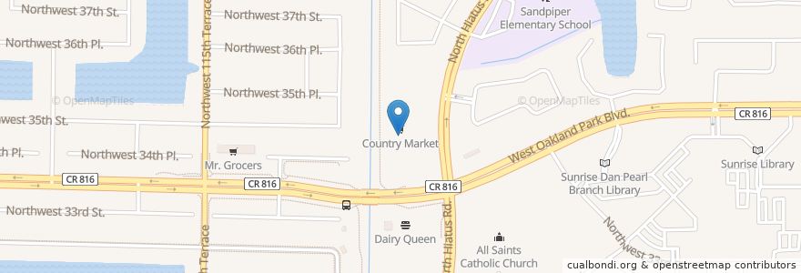 Mapa de ubicacion de Long Island Cafe en Amerika Syarikat, Florida, Broward County, Sunrise.