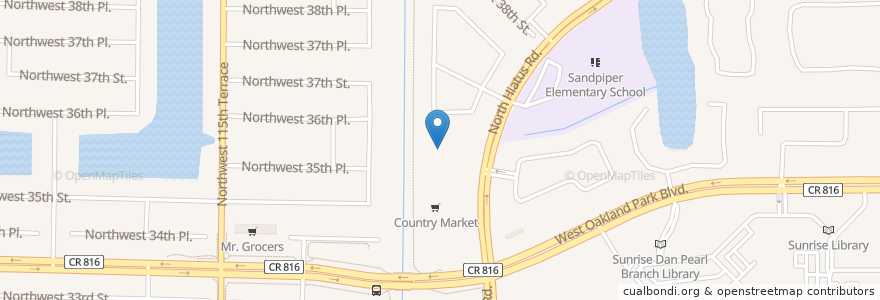 Mapa de ubicacion de Nob Hill Academy en Estados Unidos De América, Florida, Broward County, Sunrise.
