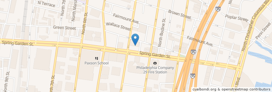 Mapa de ubicacion de Dunkin' Donuts en 미국, 펜실베이니아, Philadelphia County, 필라델피아.