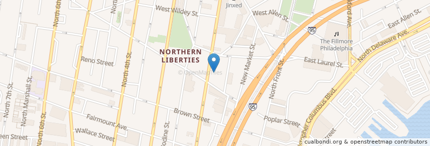 Mapa de ubicacion de North Bowl en Amerika Birleşik Devletleri, Pensilvanya, Philadelphia County, Philadelphia.