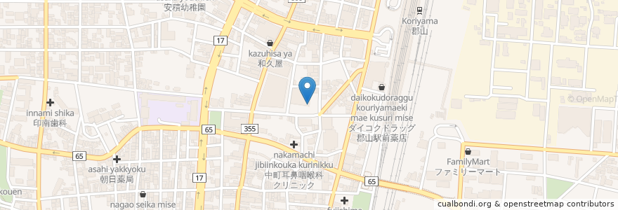 Mapa de ubicacion de 寿泉堂綜合病院 en اليابان, فوكوشيما, 郡山市.