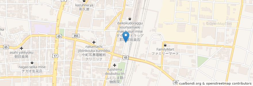 Mapa de ubicacion de 郡山駅西口第一自転車等駐車場 en 日本, 福島県, 郡山市.