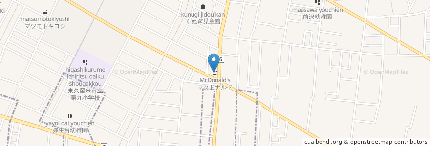 Mapa de ubicacion de マクドナルド en Japan, Tokio, 東久留米市.