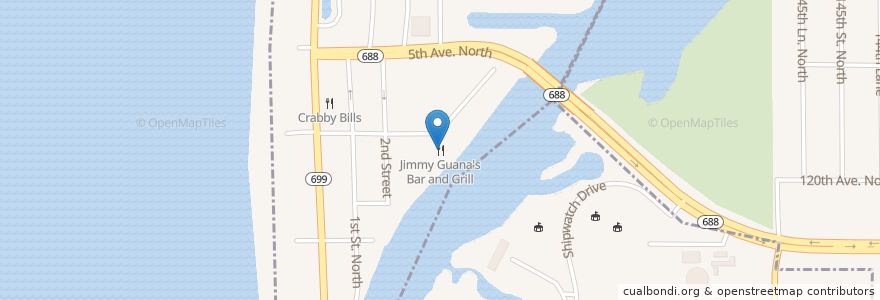 Mapa de ubicacion de Jimmy Guana's Bar and Grill en Estados Unidos Da América, Flórida, Pinellas County, Indian Rocks Beach.