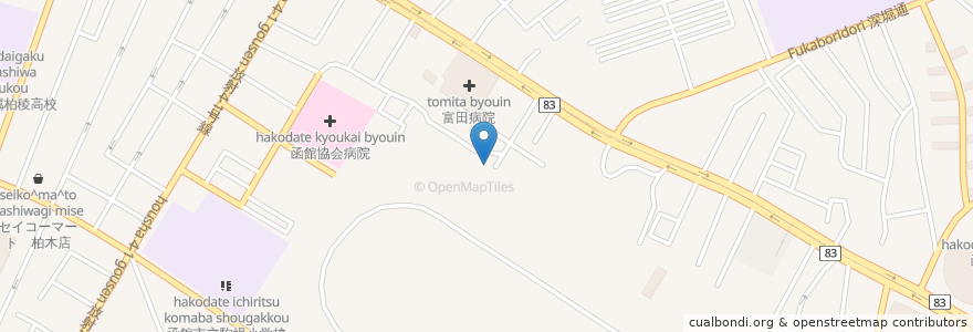 Mapa de ubicacion de 駒場乳児保育園 en 日本, 北海道, 渡島総合振興局, 函館市.