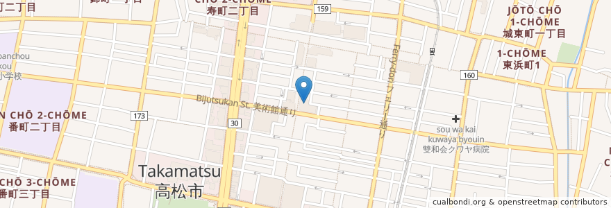 Mapa de ubicacion de 美術館北通り診療所 en Japón, Prefectura De Kagawa, Takamatsu.
