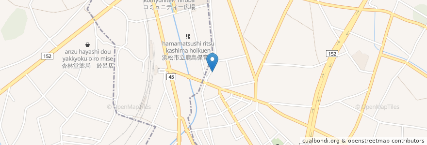 Mapa de ubicacion de 杏林堂薬局 en Japan, Präfektur Shizuoka, 浜松市.