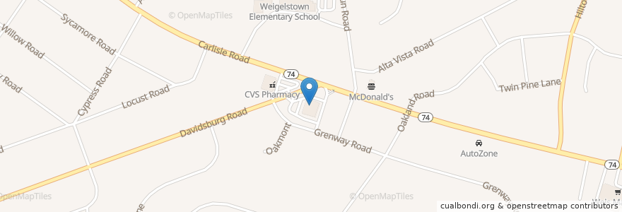 Mapa de ubicacion de Walgreens en Stati Uniti D'America, Pennsylvania, Dover Township.
