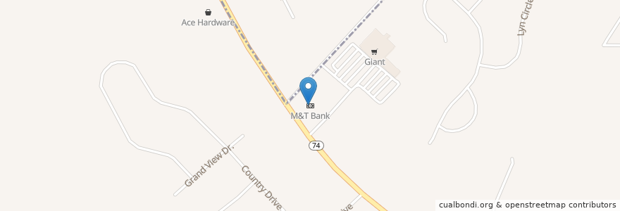 Mapa de ubicacion de M&T Bank en Estados Unidos Da América, Pensilvânia, Dover Township.