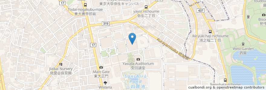 Mapa de ubicacion de サブウェイ en 日本, 東京都, 文京区.