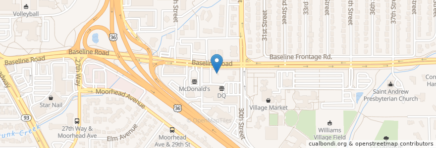 Mapa de ubicacion de Chase en Estados Unidos Da América, Colorado, Boulder County, Boulder.