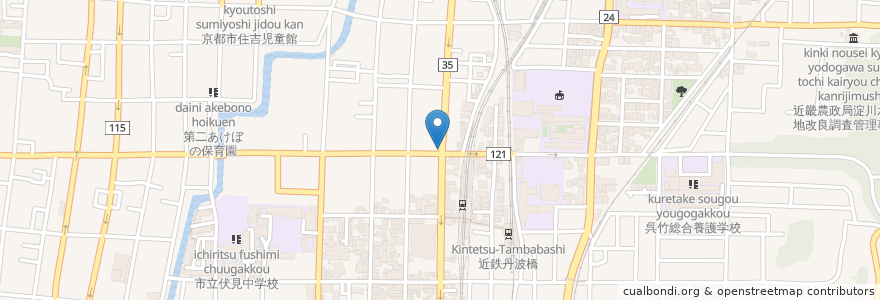 Mapa de ubicacion de 若槻薬局 en Japon, Préfecture De Kyoto, 京都市, 伏見区.