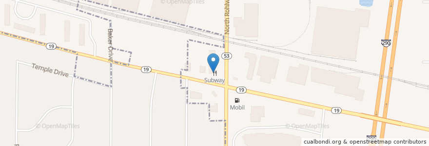 Mapa de ubicacion de Subway en United States, Illinois, Dupage County, Itasca.