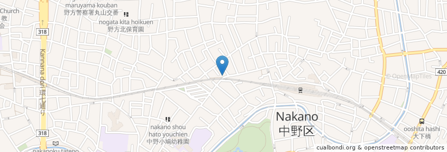 Mapa de ubicacion de 鳥ふく en Jepun, 東京都, 中野区.