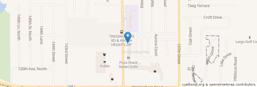 Mapa de ubicacion de Globe Restaurant en アメリカ合衆国, フロリダ州, Pinellas County, Largo.