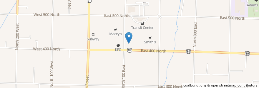 Mapa de ubicacion de Smith's en United States, Utah, Cache County, Logan.