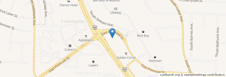 Mapa de ubicacion de Cheddar's en 미국, 미주리, Greene County, Springfield.