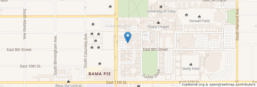 Mapa de ubicacion de Pat Case Dining Center en United States, Oklahoma, Tulsa County, Tulsa.