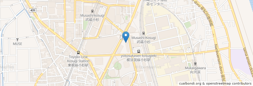 Mapa de ubicacion de なごみ鍼灸整骨院 en 日本, 神奈川県, 川崎市, 中原区.