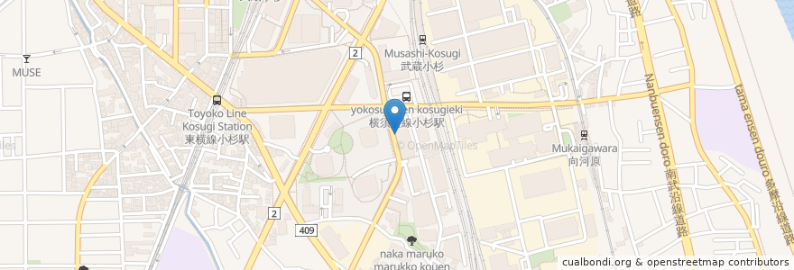Mapa de ubicacion de サイゼリヤ en Japan, Präfektur Kanagawa, 川崎市, 中原区.
