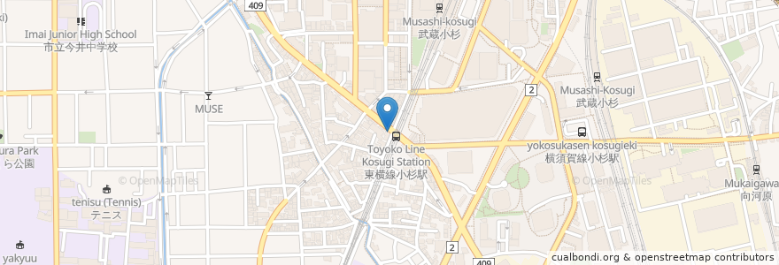 Mapa de ubicacion de すきずき 小杉店 en Giappone, Prefettura Di Kanagawa, 川崎市, 中原区.
