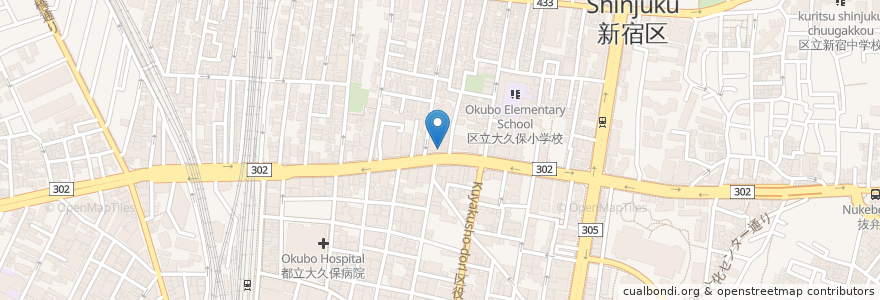 Mapa de ubicacion de ワールドカップ en 日本, 東京都, 新宿区.