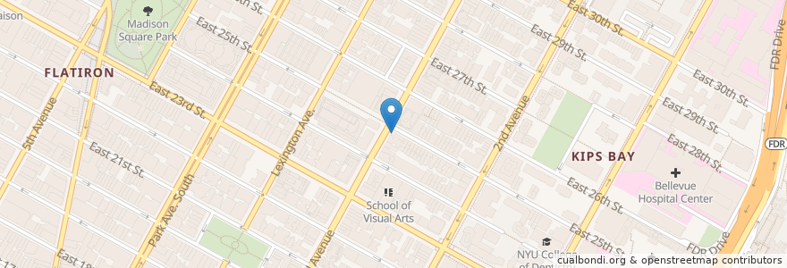 Mapa de ubicacion de AWOL Bar and Grill en アメリカ合衆国, ニューヨーク州, New York, New York County, Manhattan, Manhattan Community Board 6.