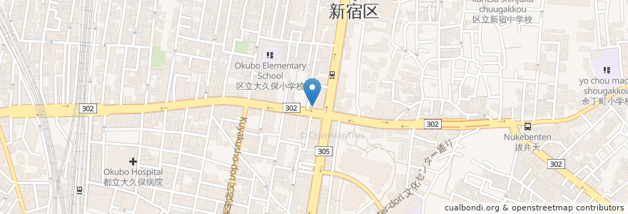 Mapa de ubicacion de CoCo壱番屋 en ژاپن, 東京都, 新宿区.