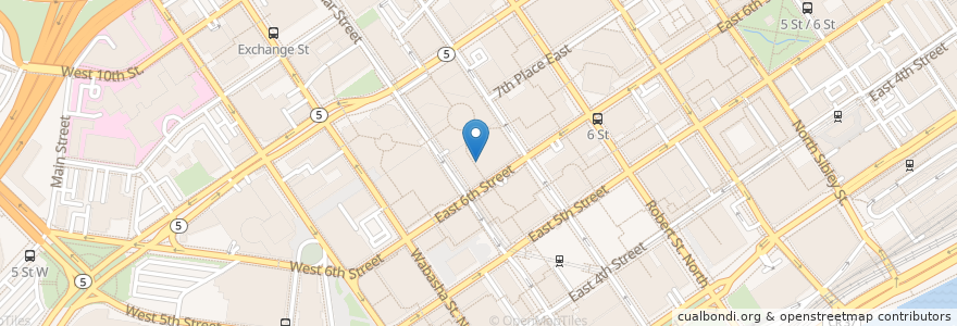 Mapa de ubicacion de At Miguel's en アメリカ合衆国, ミネソタ州, Ramsey County, St. Paul.