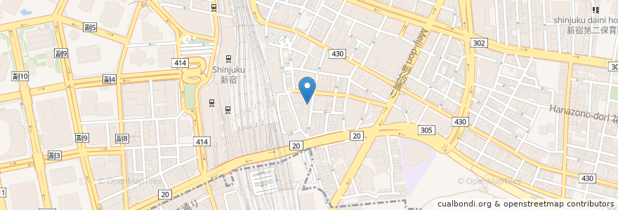 Mapa de ubicacion de 扇寿司 en ژاپن, 東京都, 新宿区.