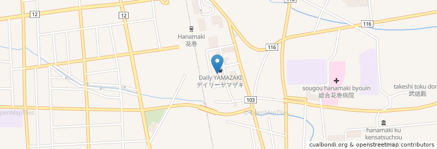 Mapa de ubicacion de 林風舎 en Japan, 岩手県, 花巻市.