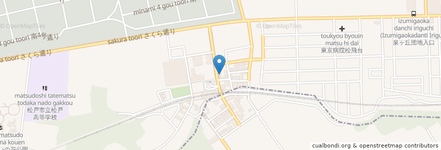 Mapa de ubicacion de とら食堂 en 日本, 千葉県, 松戸市.