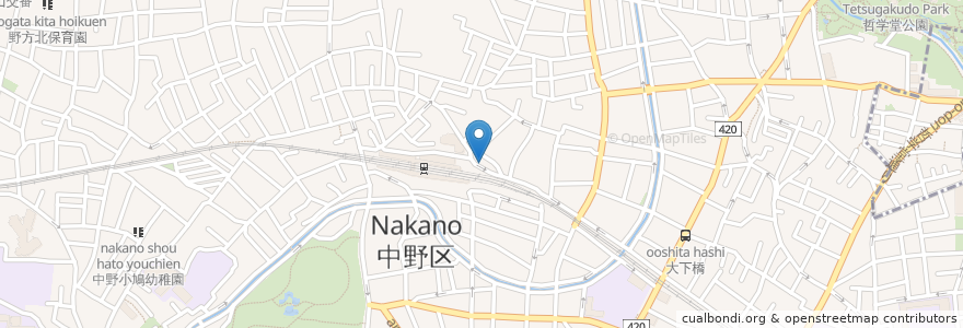 Mapa de ubicacion de 寿司栄 en Japonya, 東京都, 中野区.