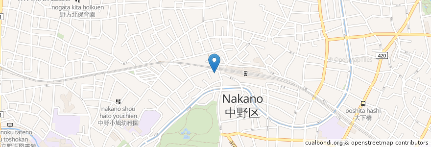 Mapa de ubicacion de 薬師 四文屋 en Jepun, 東京都, 中野区.