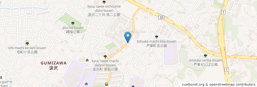 Mapa de ubicacion de クリスナキッチン en 日本, 神奈川県, 横浜市, 戸塚区.