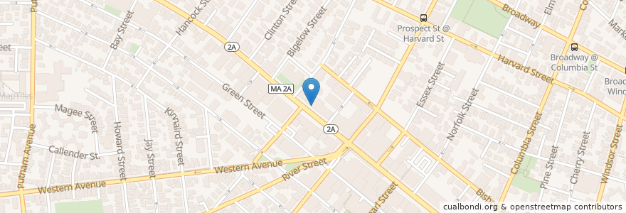 Mapa de ubicacion de Asmara Restaurant en 美利坚合众国/美利堅合眾國, 马萨诸塞州 / 麻薩諸塞州 / 麻省, Middlesex County, Cambridge.