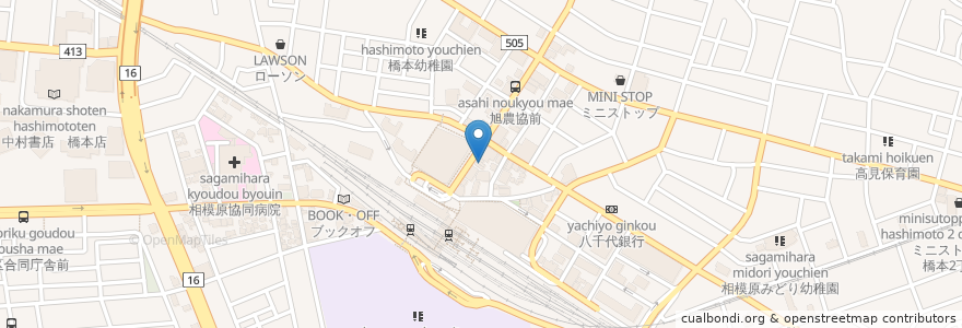 Mapa de ubicacion de CoCo壱番屋 en Japon, Préfecture De Kanagawa, 相模原市, 町田市, 緑区.