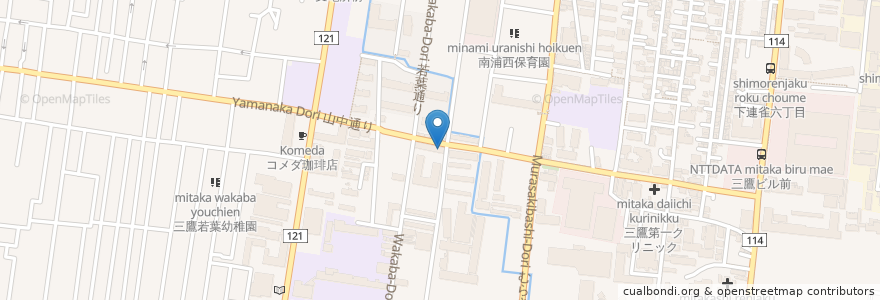 Mapa de ubicacion de 渡辺こどもクリニック en ژاپن, 東京都, 三鷹市.