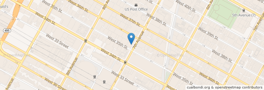Mapa de ubicacion de Bread and Butter en ایالات متحده آمریکا, New York, نیویورک, New York County, Manhattan, Manhattan Community Board 5, Manhattan Community Board 4.