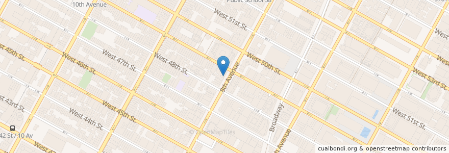 Mapa de ubicacion de Times Square Diner & Grill en Соединённые Штаты Америки, Нью-Йорк, Нью-Йорк, Округ Нью-Йорк, Манхэттен, Manhattan Community Board 4.