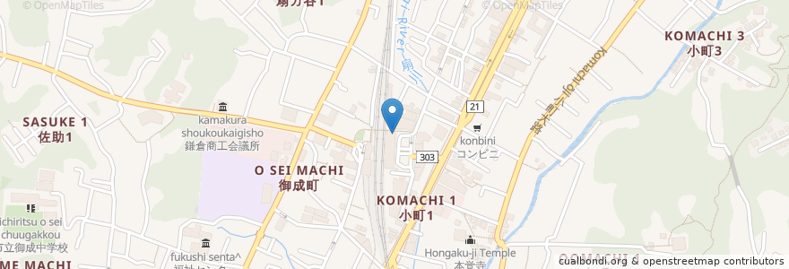 Mapa de ubicacion de みずほ銀行 en 日本, 神奈川縣, 镰仓.